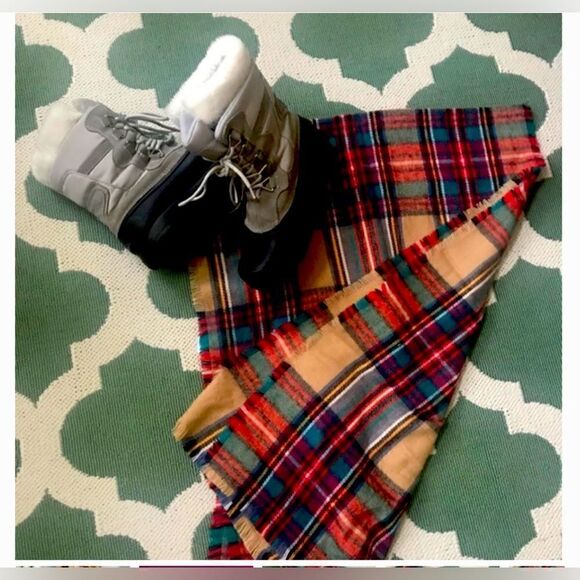 Target Merona flannel tartan plaid large scarf - Picture 8 of 8